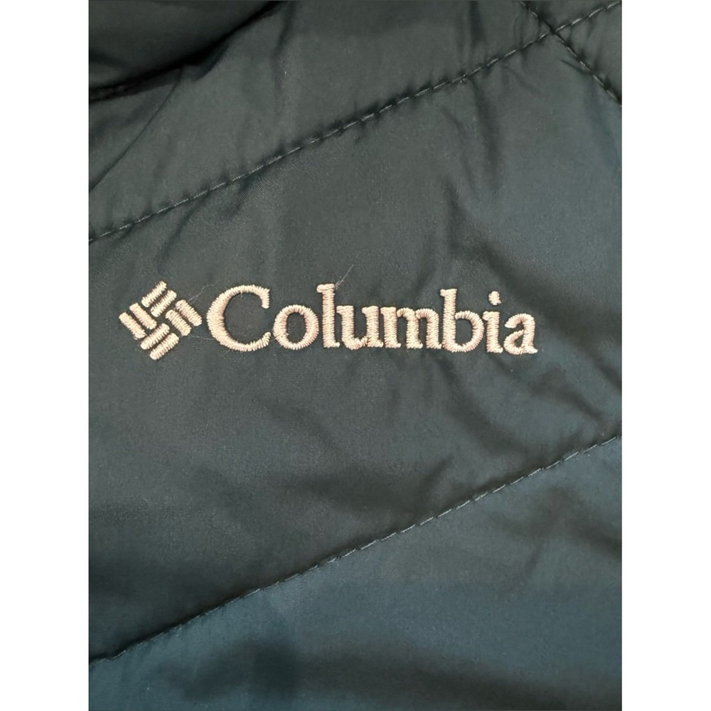 Columbia Heavenly Long Vest Womens Medium Teal Blue Quilted Omni-Heat Insulated - Picture 4 of 7